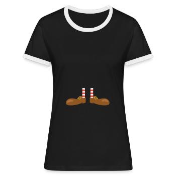 Schuhe St Patricks Day - Frauen Kontrast-T-Shirt - Schwarz/Weiß - Vorne - Selfina (174cm)