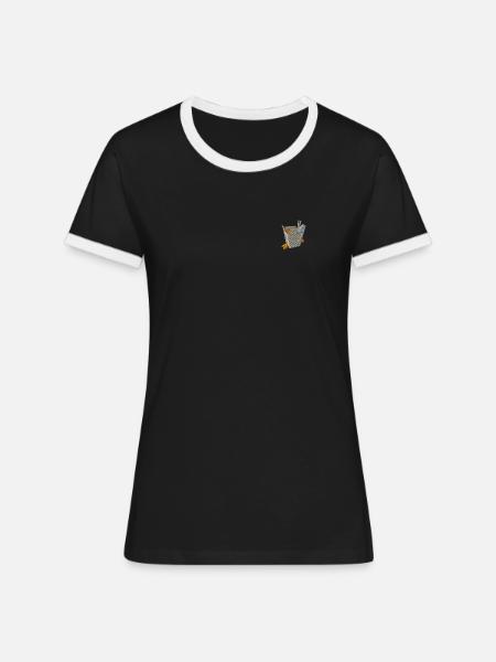 Caja de comida asiática - Camiseta contraste mujer - negro/blanco