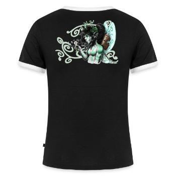 Gehörnte Fee - 2022 - Frauen Kontrast-T-Shirt - Schwarz/Weiß - Hinten - Selfina (174cm)