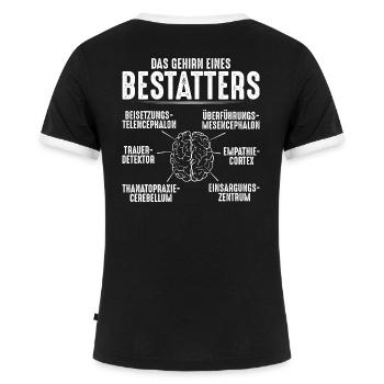 Bestatter Totengräber Leichenbestatter Mortician - Frauen Kontrast-T-Shirt - Schwarz/Weiß - Hinten - Selfina (174cm)