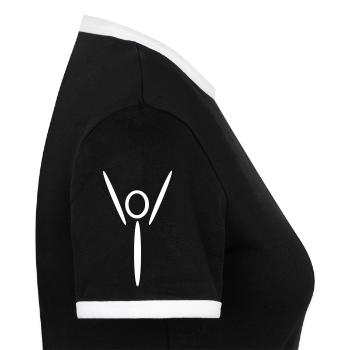 iYpsilon glatt - Frauen Kontrast-T-Shirt - Schwarz/Weiß - Rechts - Selfina (174cm)