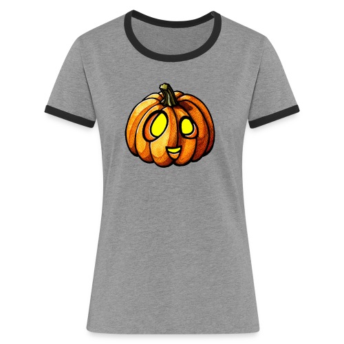 Pumpkin Halloween watercolor scribblesirii - Frauen Kontrast-T-Shirt