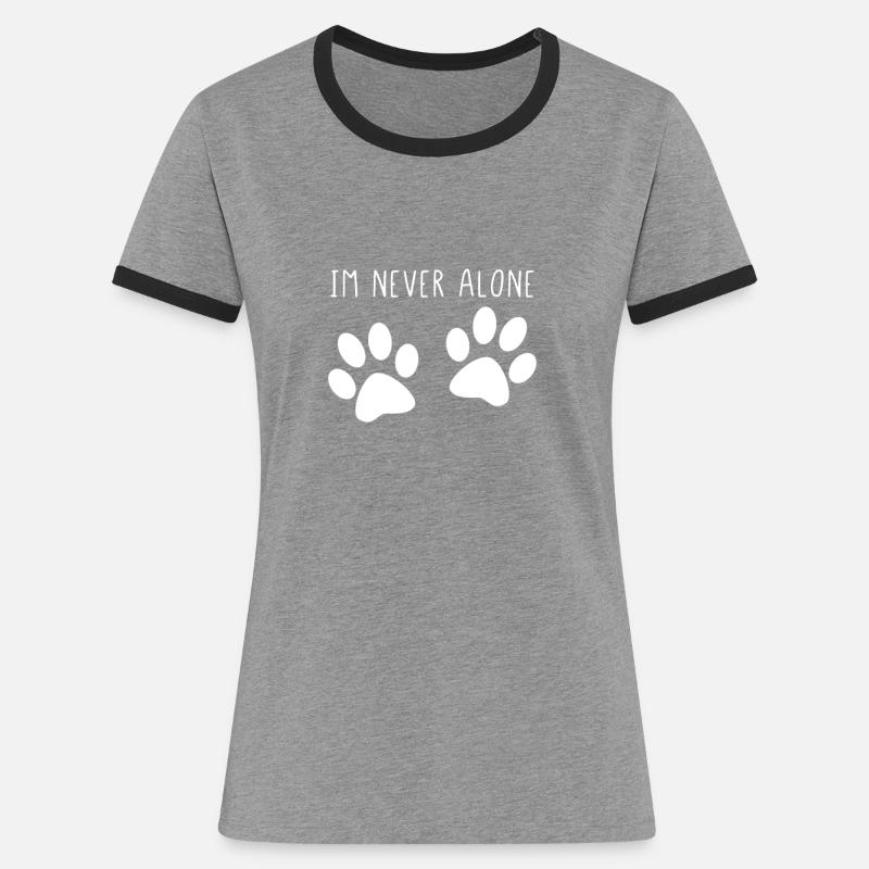 Im never alone - Women's Ringer T-Shirt - heather grey/black