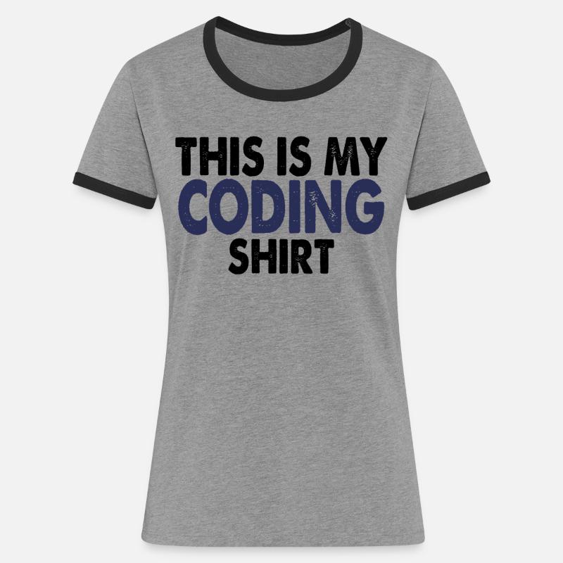 Programmation informatique de nerd de codage - T-shirt contrasté Femme - gris chiné/noir