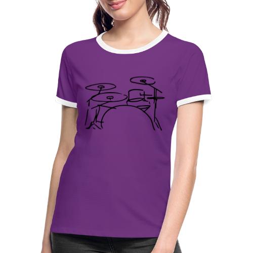 Drumset - Frauen Kontrast-T-Shirt