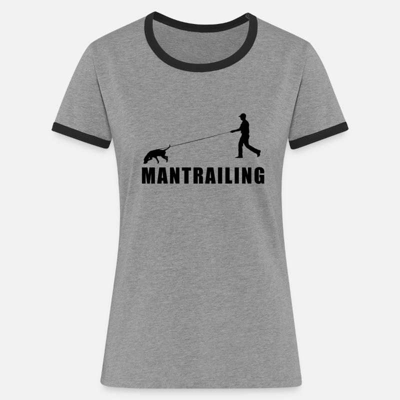 Mantrailing - Women's Ringer T-Shirt - heather grey/black