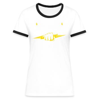 Électricien à la retraite : la vie sans résistance - T-shirt contrasté Femme - bleu/blanc - Devant