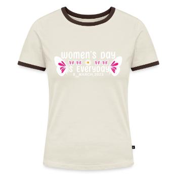 La Journée internationale de la femme est tous les jours - T-shirt contrasté Femme - bleu/blanc - Devant