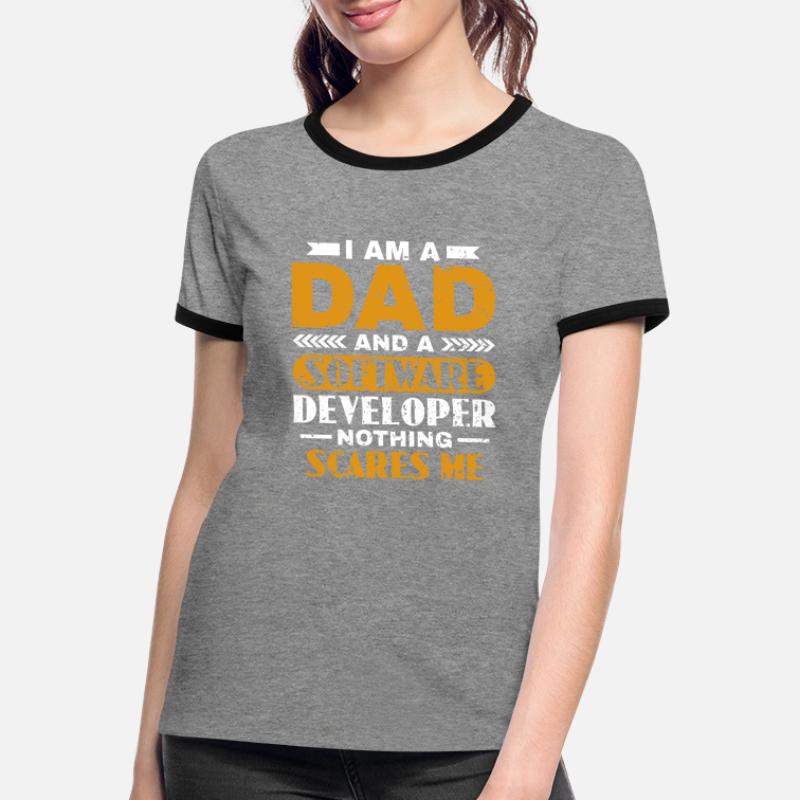 Software Developer Dad - Software Programmierer Frauen Kontrast-T-Shirt