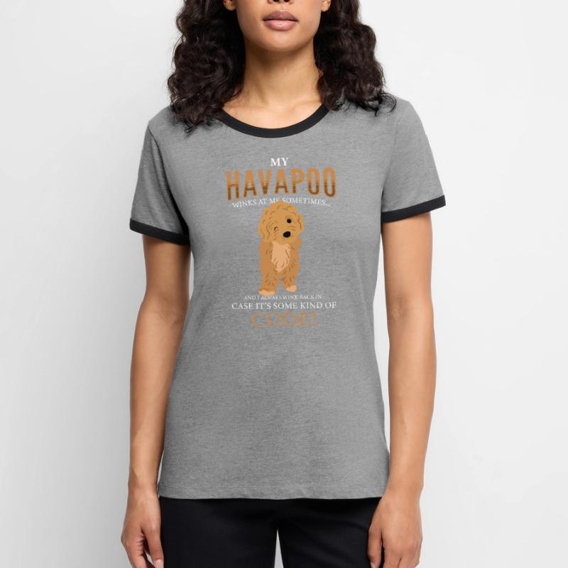 havapoo, havapoo Pudel Mischling, havapoo humor, Frauen Kontrast-T-Shirt