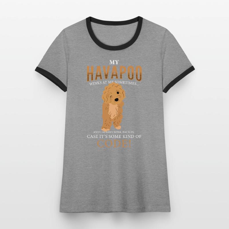 havapoo, havapoo Pudel Mischling, havapoo humor, Frauen Kontrast-T-Shirt