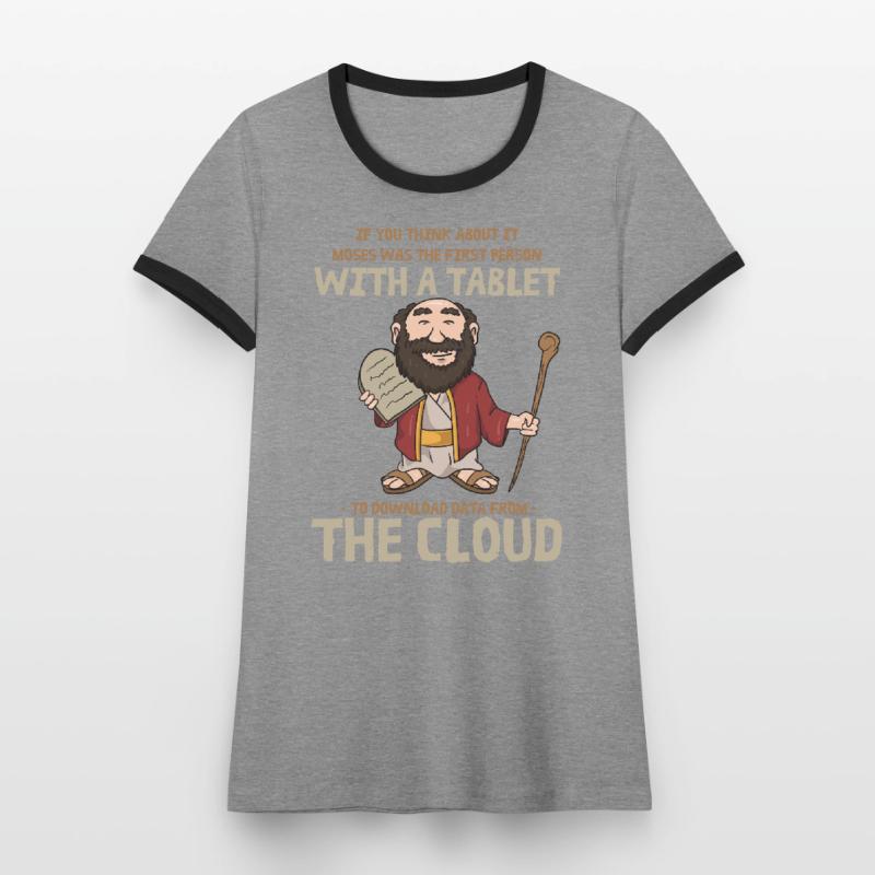 Moses Cloud Tablet Server Admin Tech Support Frauen Kontrast-T-Shirt