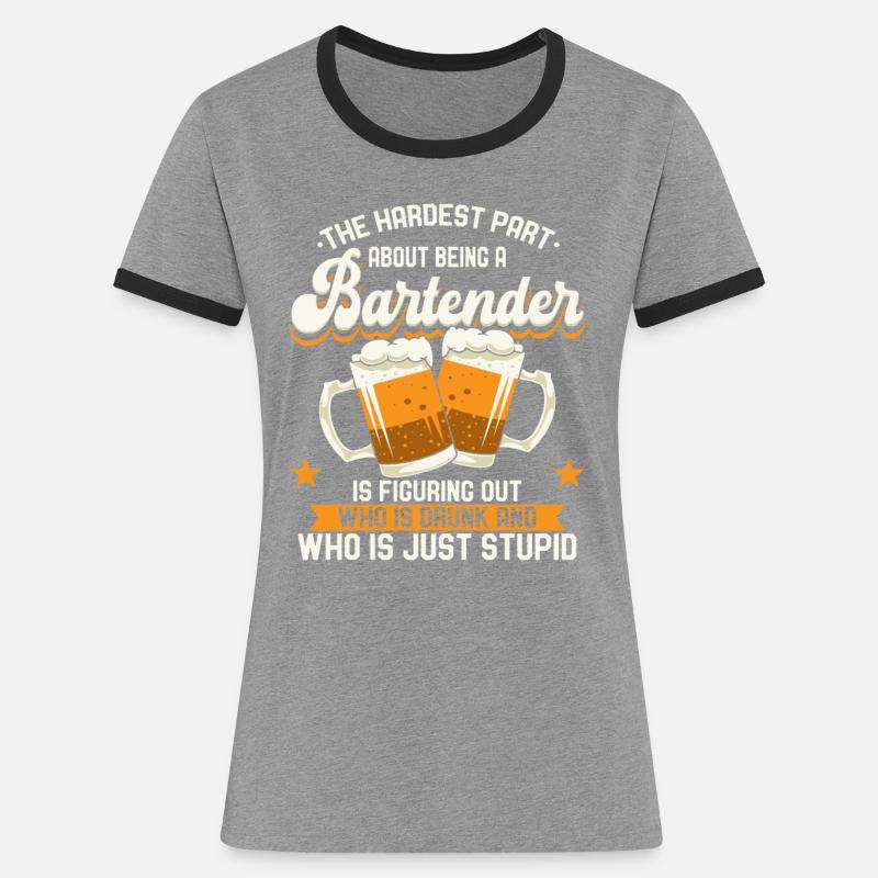 Bartender Barending - Women's Ringer T-Shirt - heather grey/black