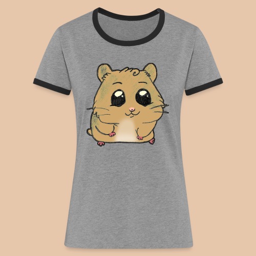 Dicker kuschel Hamster - Frauen Kontrast-T-Shirt