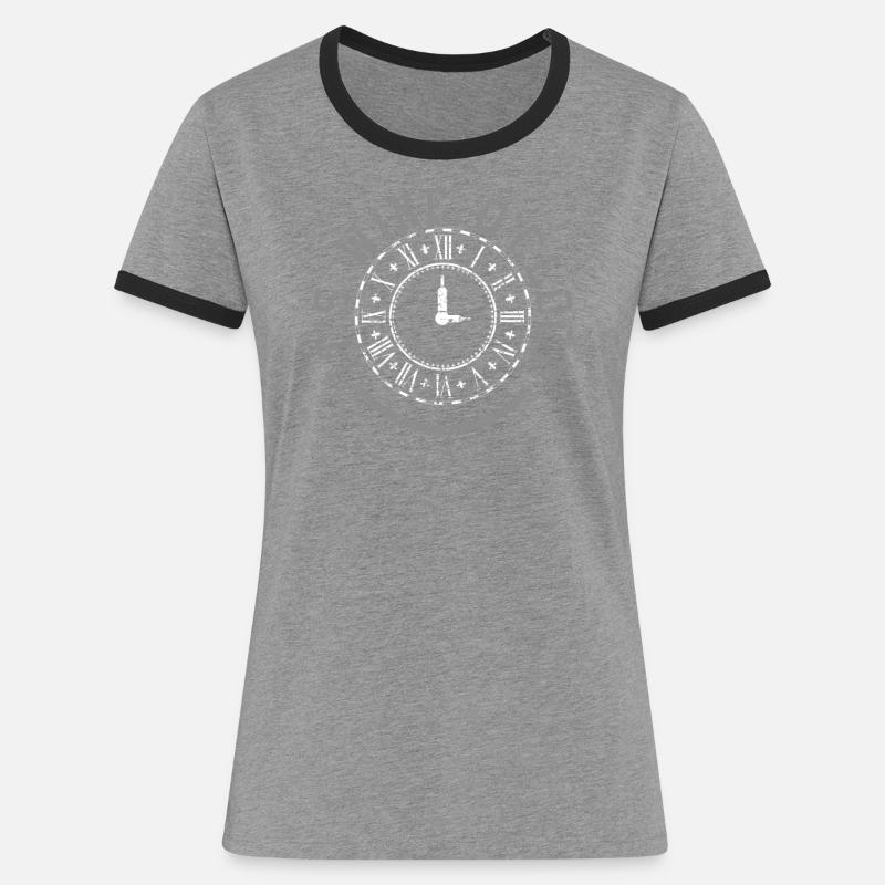 Wine clock time grape gift red wine white wine - Women's Ringer T-Shirt - heather grey/black