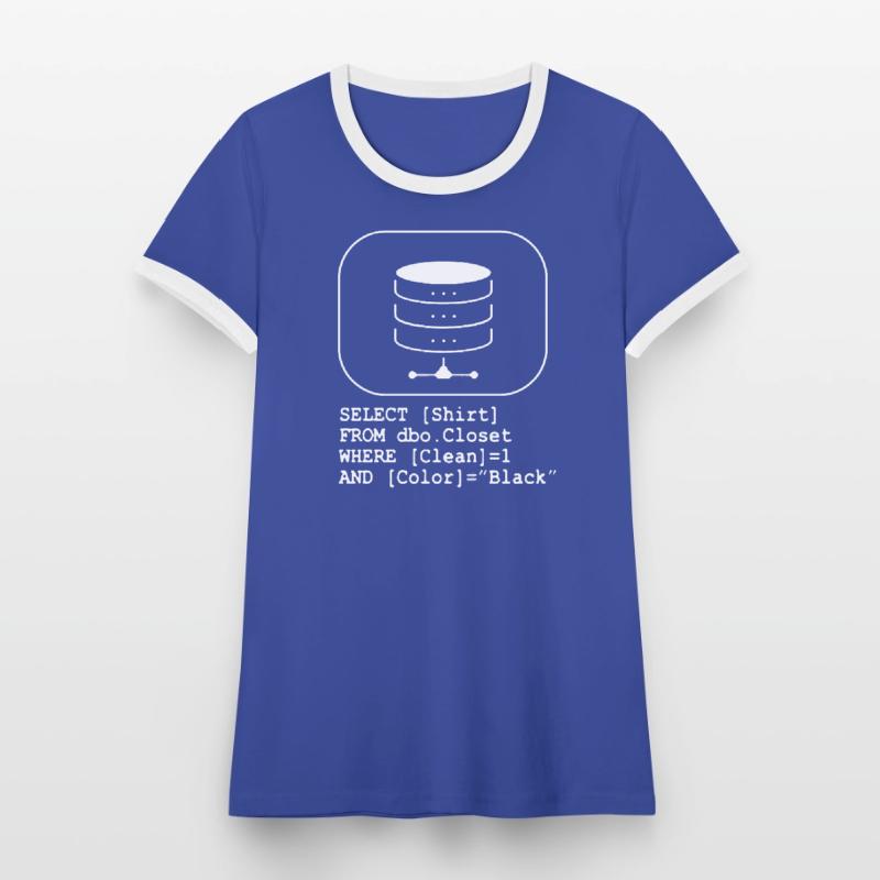 Code de base de données SQL Sarcasm Developer Gift T-shirt contrasté Femme