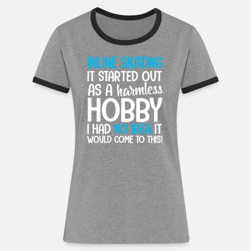 Inline Skating Inline Skating Roller Skates - Women's Ringer T-Shirt - heather grey/black