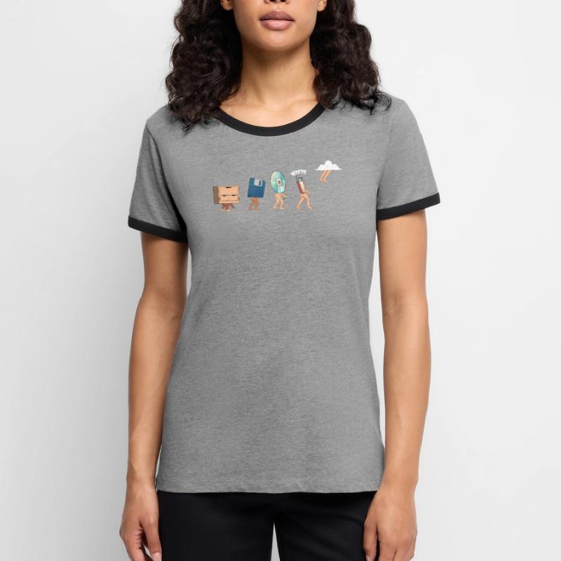 Cloud Computing Evolution - Idée cadeau pour Nerd T-shirt contrasté Femme