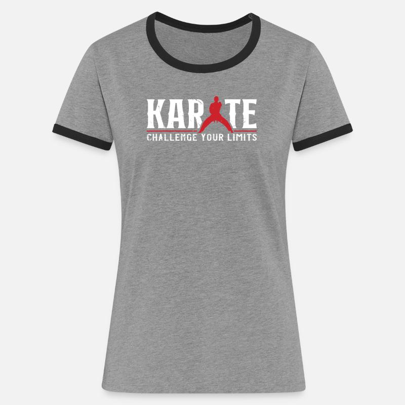 Karate Challenge your Limits | Karate - Women's Ringer T-Shirt - heather grey/black