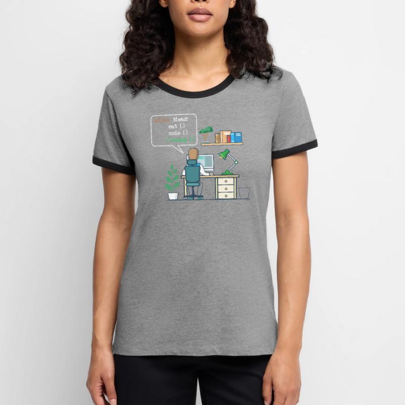 Eat Code Sleep | Funny Coder Programmeur T-shirt contrasté Femme