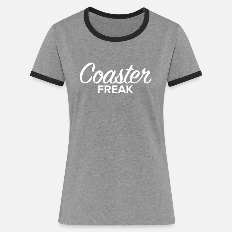 Coaster Freak Script - Women's Ringer T-Shirt - heather grey/black