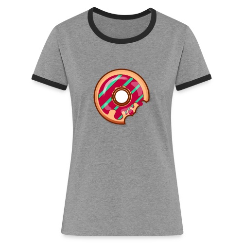 Donuts - Kontrast-T-shirt dam