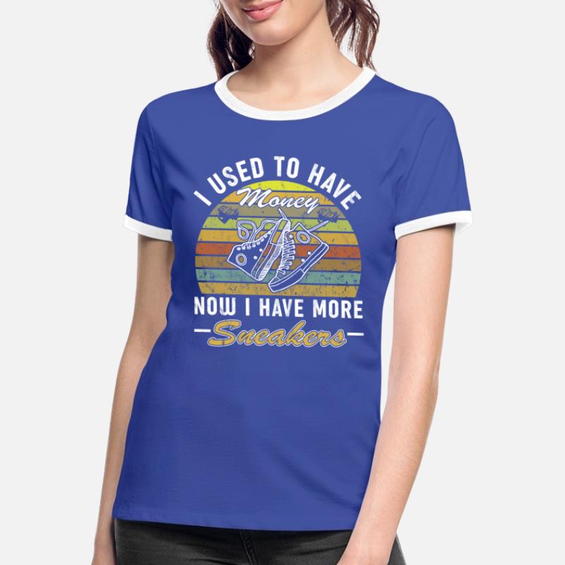 Collectionneur de baskets « J’avais de l’argent » T-shirt contrasté Femme