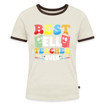 Englischlehrer Englischlerner ELL-Lehrer - Frauen Kontrast-T-Shirt - Blau/Weiß - Vorne