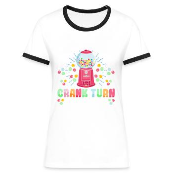 Machine à chewing-gum drôle - T-shirt contrasté Femme - bleu/blanc - Devant