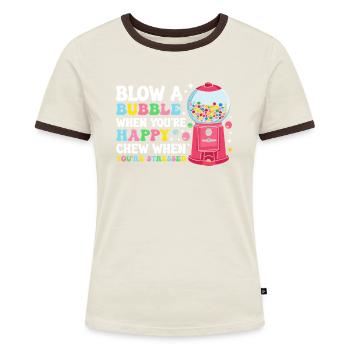 Machine à chewing-gum drôle - T-shirt contrasté Femme - bleu/blanc - Devant