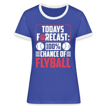 Flyball Canine Sport Agility Parcour Chien - T-shirt contrasté Femme - bleu/blanc - Devant