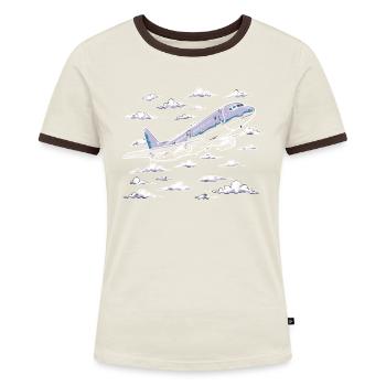 My first plane trip First time flying - Women's Ringer T-Shirt - blue/white - Front