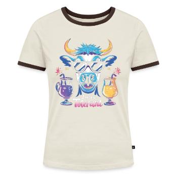 Lactose tolerant - Women's Ringer T-Shirt - blue/white - Front