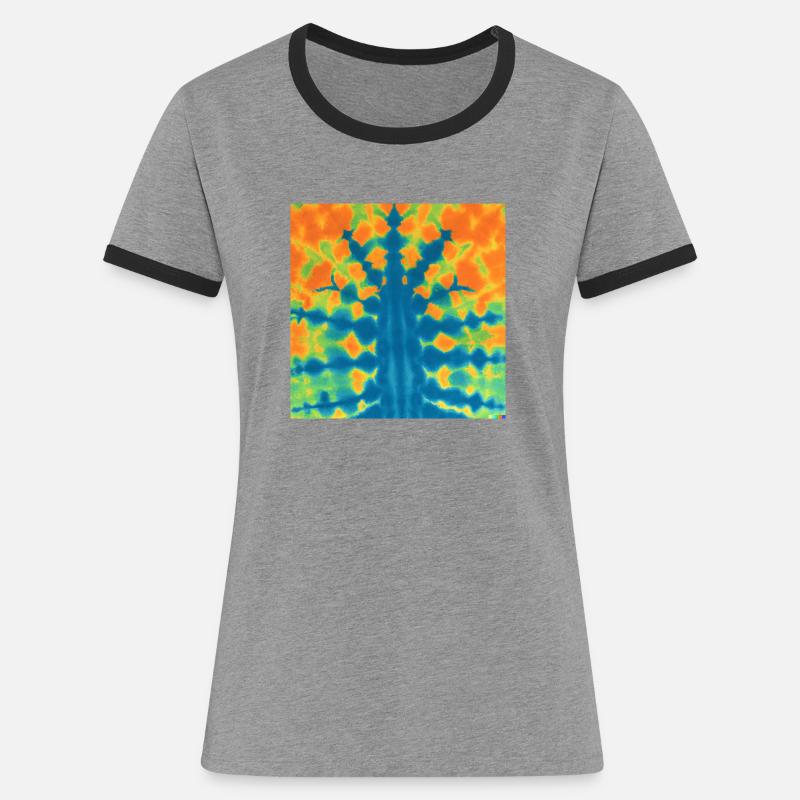 Tye die pattern - Women's Ringer T-Shirt - heather grey/black
