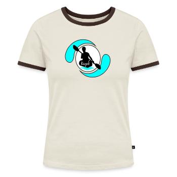 Kayak - Women's Ringer T-Shirt - heather grey/black - Front - Selfina (174cm)