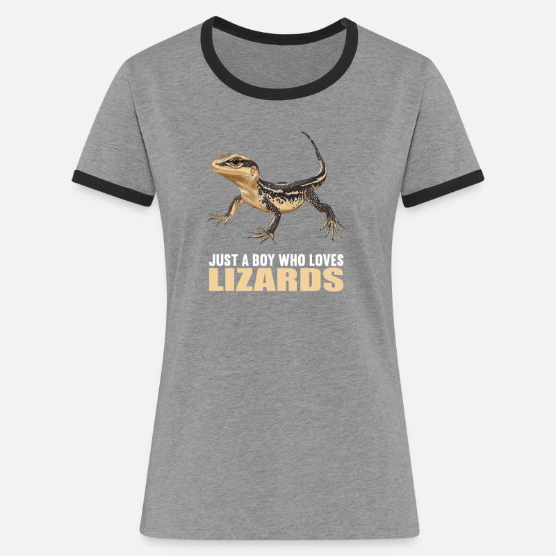 Lizards Lizard - Women's Ringer T-Shirt - heather grey/black
