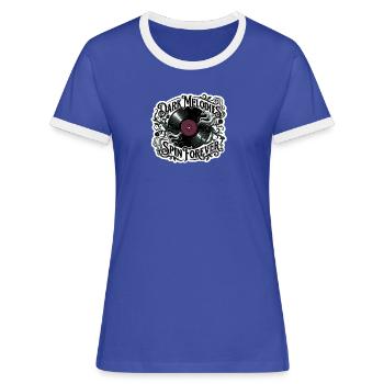Dark Melodies Spin Forever - Women's Ringer T-Shirt - blue/white - Front