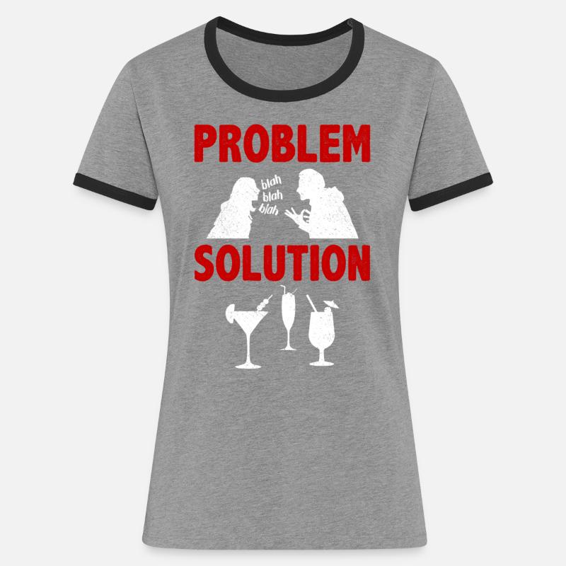 Mixology Bartending Alcohols Problem Solution - Women's Ringer T-Shirt - heather grey/black