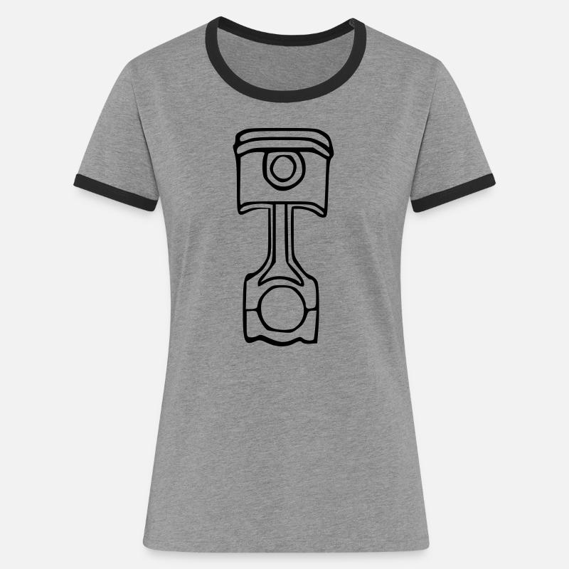 Piston rod gift gift idea - Women's Ringer T-Shirt - heather grey/black