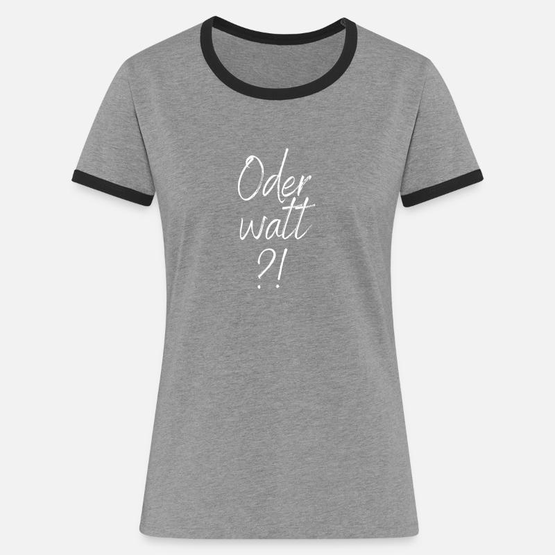VfL Jesus - Oder watt ?! - T-shirt contrasté Femme - gris chiné/noir