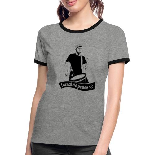 EISBRENNER Imagine Peace (Druck schwarz) - Frauen Kontrast-T-Shirt