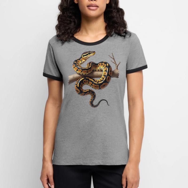 King Python Snakes Lover Terrarium Python Women's Ringer T-Shirt