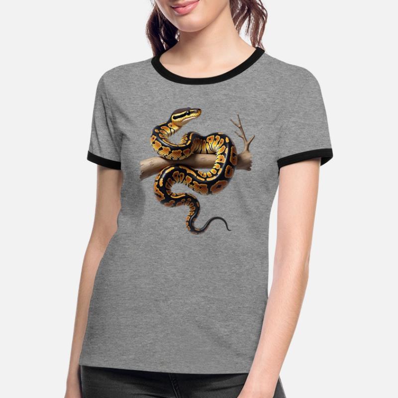 King Python Snakes Lover Terrarium Python Women's Ringer T-Shirt