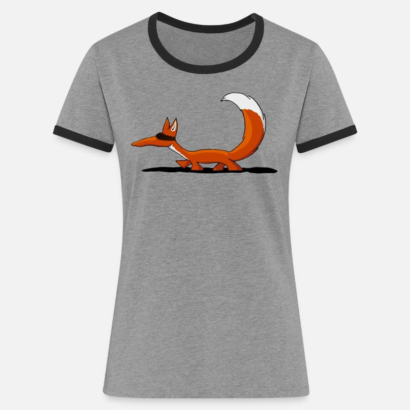 sneaky fox - Women's Ringer T-Shirt - heather grey/black