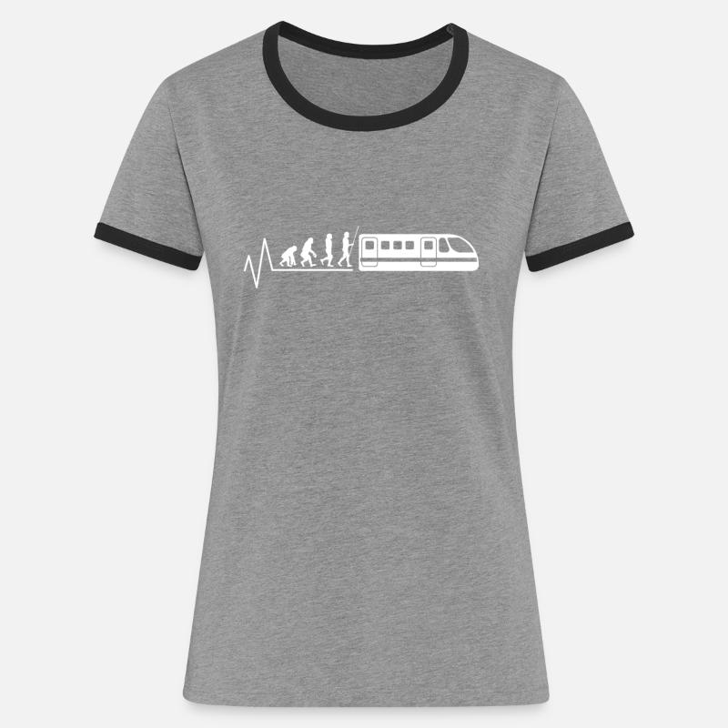 Train Evolution Driver Geschenk - Frauen Kontrast-T-Shirt - Grau meliert/Schwarz