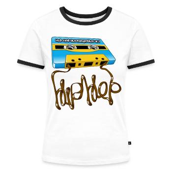 Cassette hip-hop underground - Frauen Kontrast-T-Shirt - Weiß/Schwarz - Vorne - Selfina (174cm)