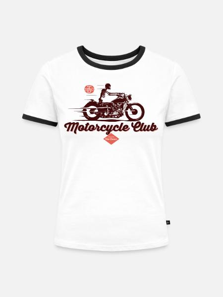 motorcycle club - Frauen Kontrast-T-Shirt - Weiß/Schwarz