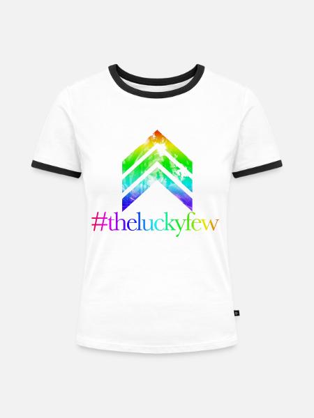 Regenbogenpfeile TheLuckyFew - Frauen Kontrast-T-Shirt - Weiß/Schwarz