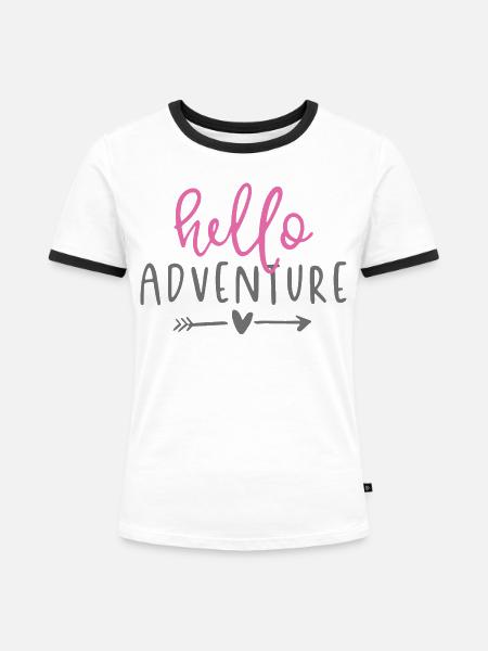 Abenteuer-Design - Frauen Kontrast-T-Shirt - Weiß/Schwarz