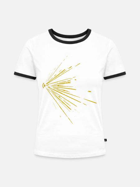 Sonnenstrahlen Explosion - Frauen Kontrast-T-Shirt - Weiß/Schwarz